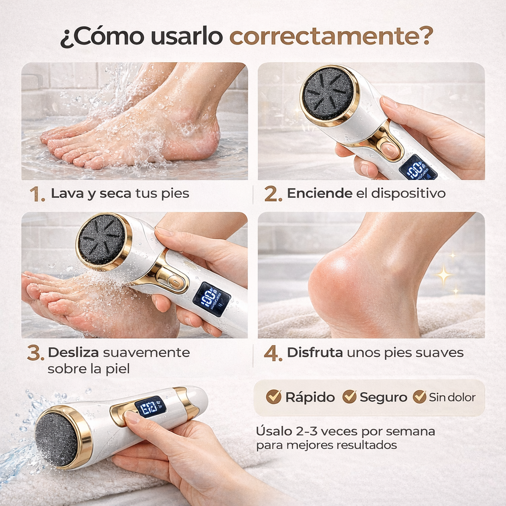 Removedor de Callos Eléctrico Recargable 25 Piezas | Pedicure Profesional en Casa LCD